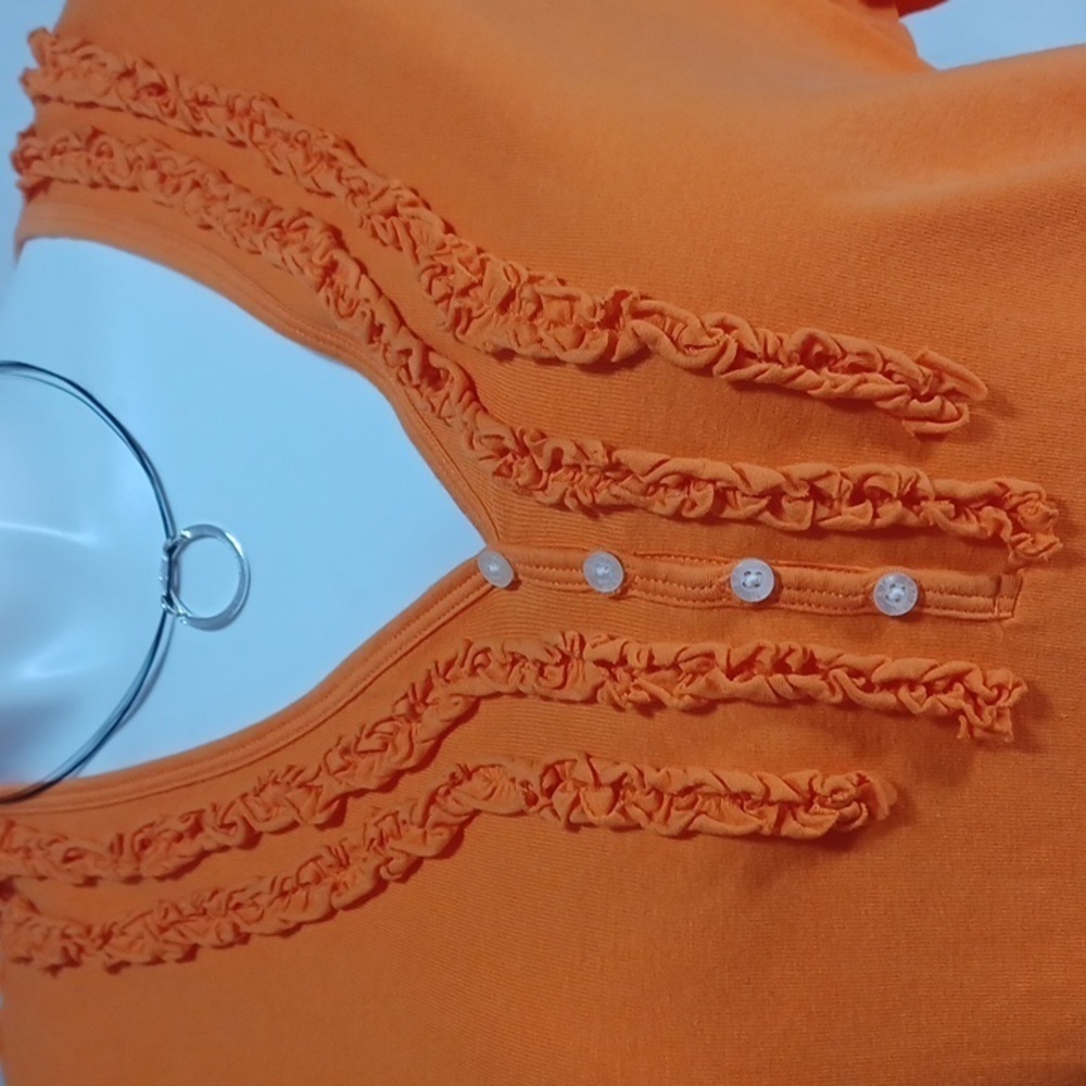 Lauren RALPH LAUREN womens top size 2X in a beautiful orange cotton - Picture 2 of 6